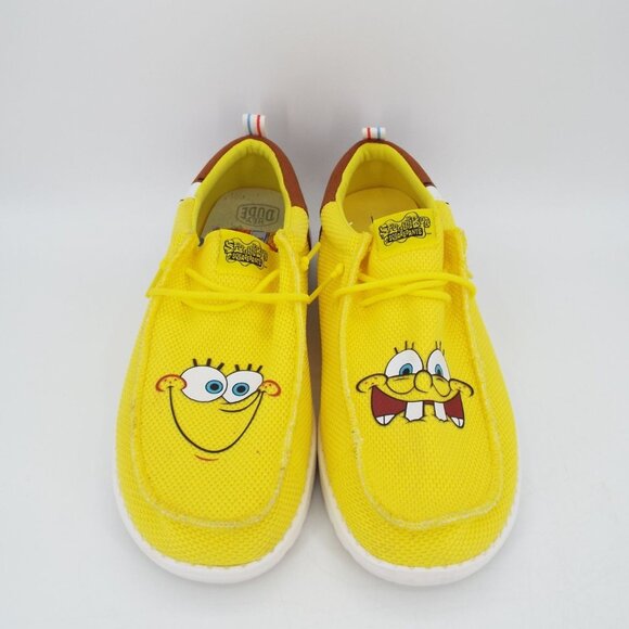 Hey Dude Wally Funk Yellow SpongeBob SquarePants Shoes Size 11 - Picture 1 of 14